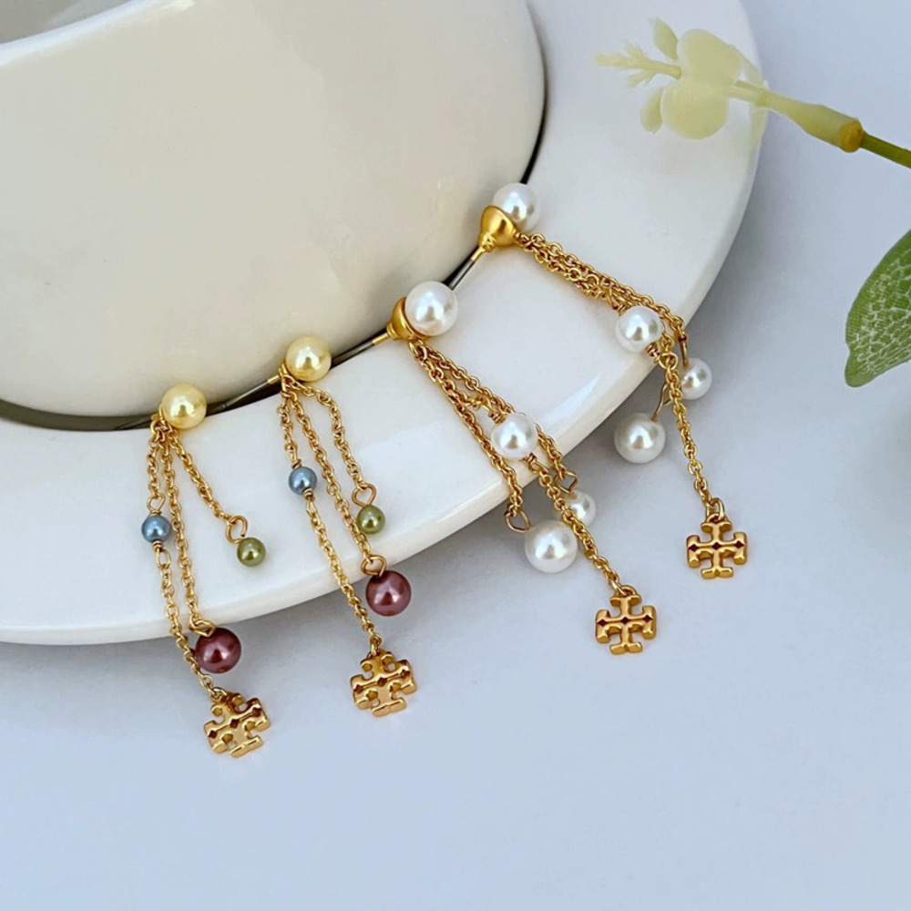 Tory Burch Pearl Tassel Earrings